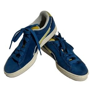 PUMA Big Kids Boys Suede Classic X Black Fives Lace Up Sneakers Shoes Blue 4.5